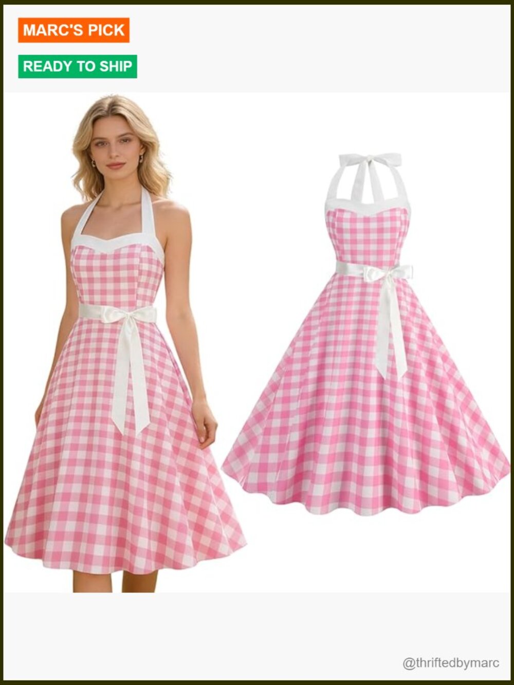 Vintage Retro A-Line Cocktail Evening Dress Sleeveless Halter Neck